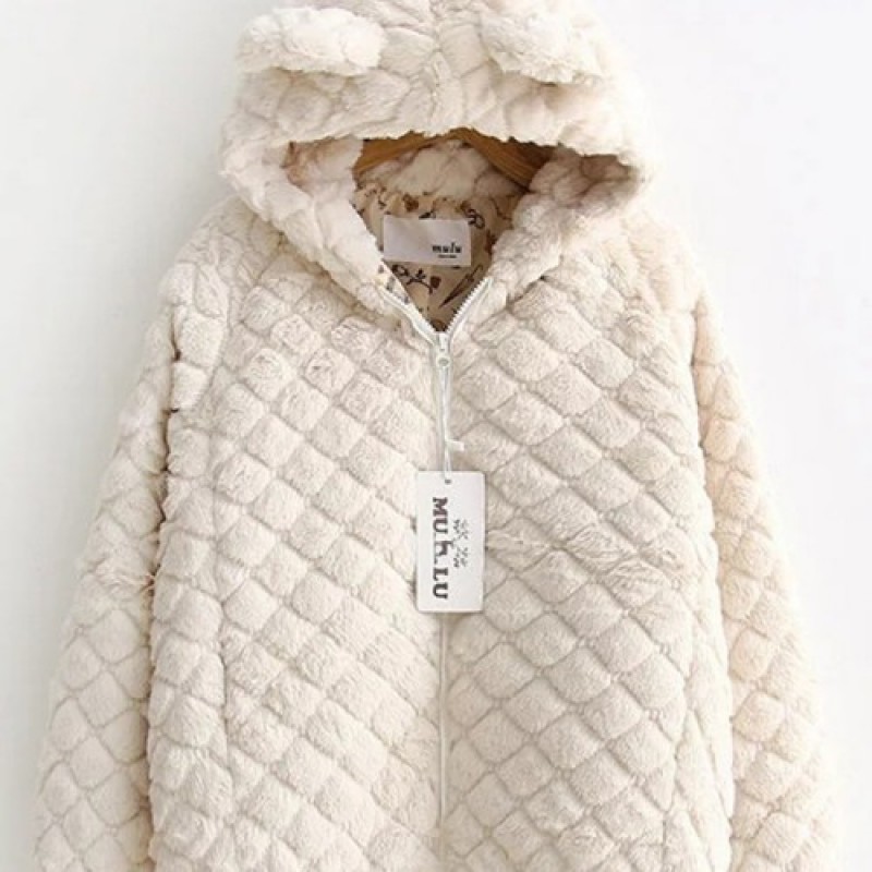 Winter Zipper Hooded Coat Sweatshirt